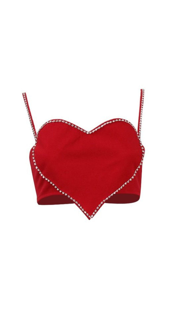 AIIZIE EMBELLISHED HEART CROP TOP - product image