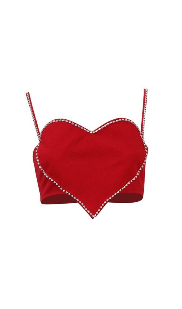 EMBELLISHED HEART CROP TOP