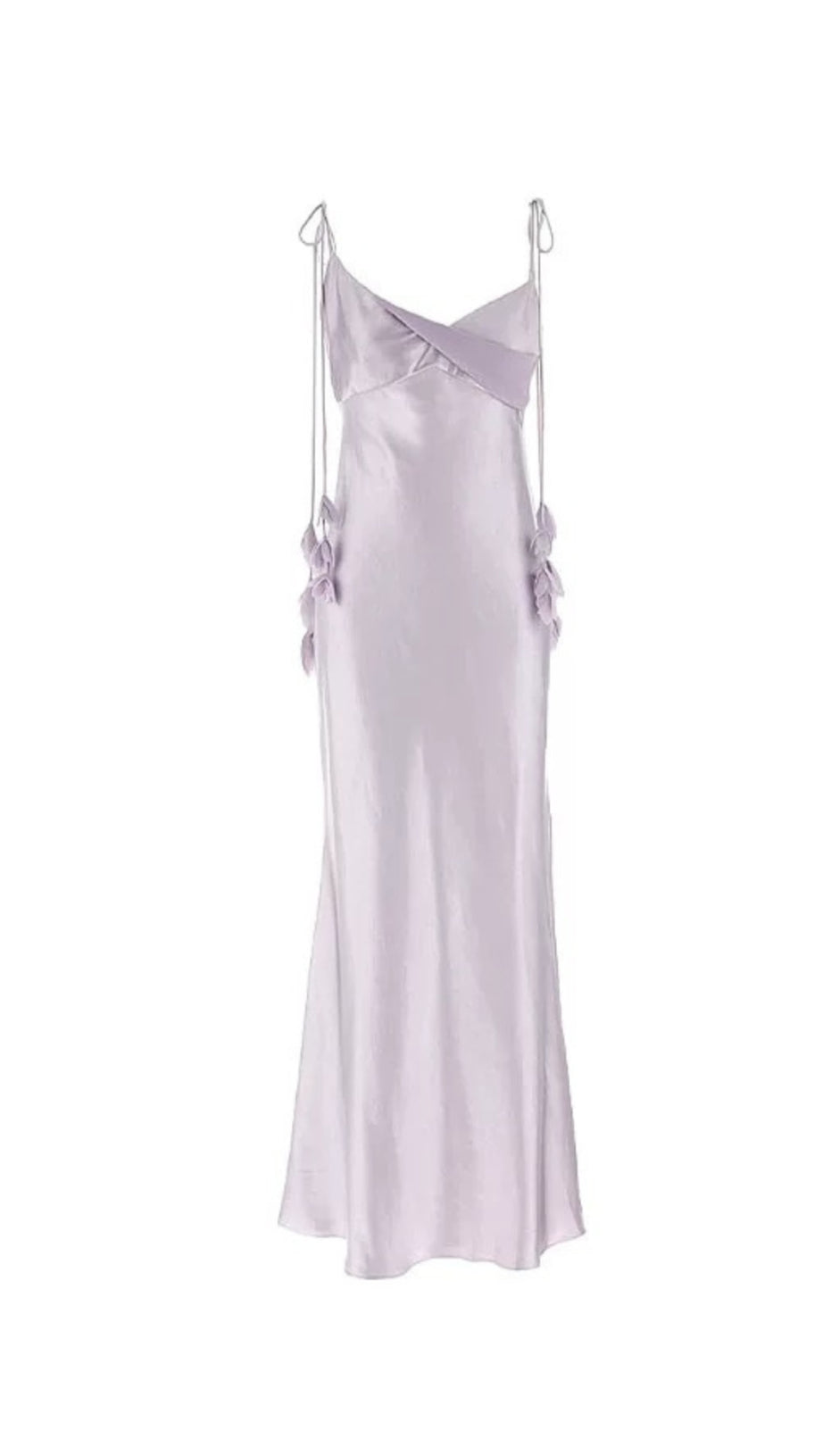 Bahari – Maxikleid aus Satin mit Blumenmuster und Schleife in Lila