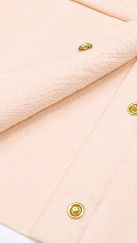 Chic Jumoke Knit Cardigan: Contrast Stitching & Gold Buttons