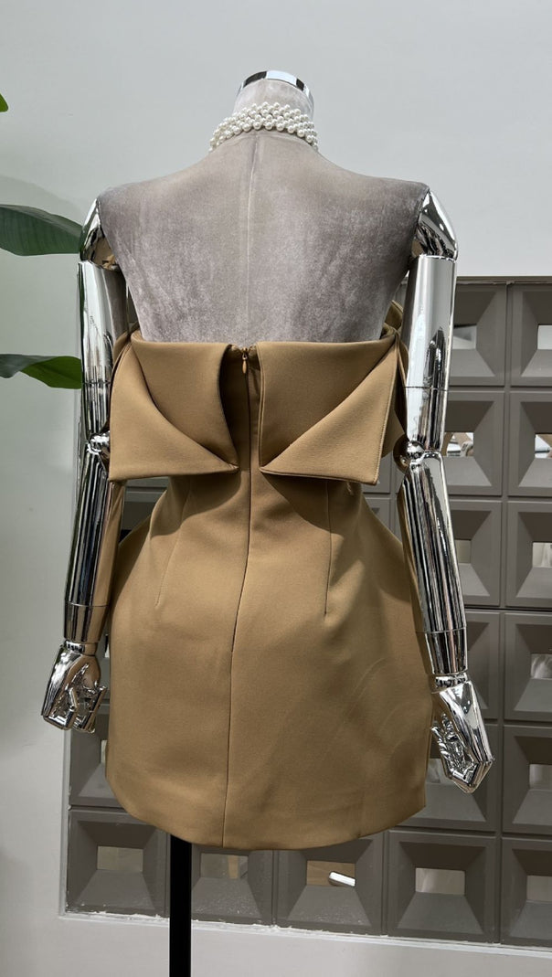 AIIZIE HITI CHIC STRAPLESS MINI DRESS WITH POCKETS - MODERN LAYERED DESIGN - product image