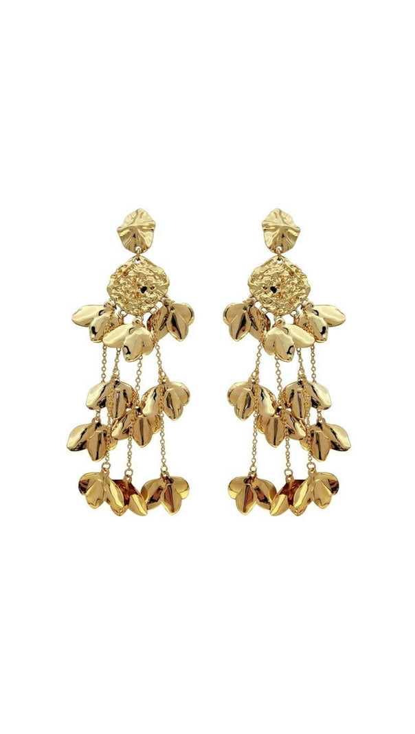AIIZIE GOLD TASSEL LEAF EARRINGS - product image