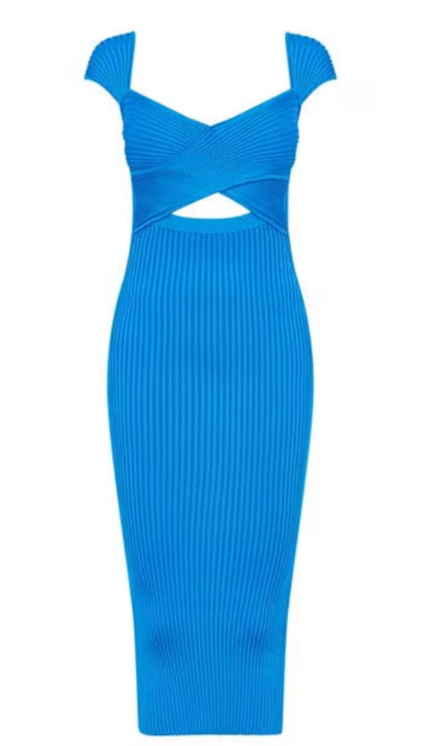 AIIZIE CROSS-OVER STRETCH-WOVEN MIDI DRESS - product image