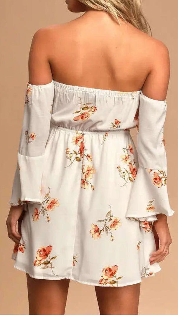 AIIZIE FLORAL VISCOSE OFF SHOULDER WOMEN'S MINI DRESS - product image