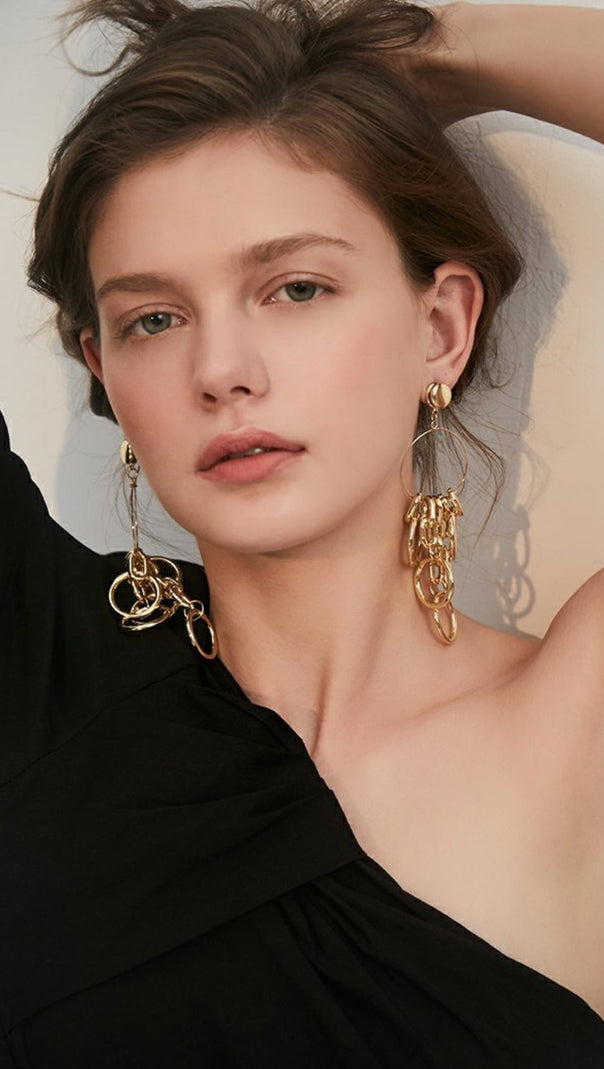 AIIZIE GOLD CIRCLE ALLOY EARRINGS - product image