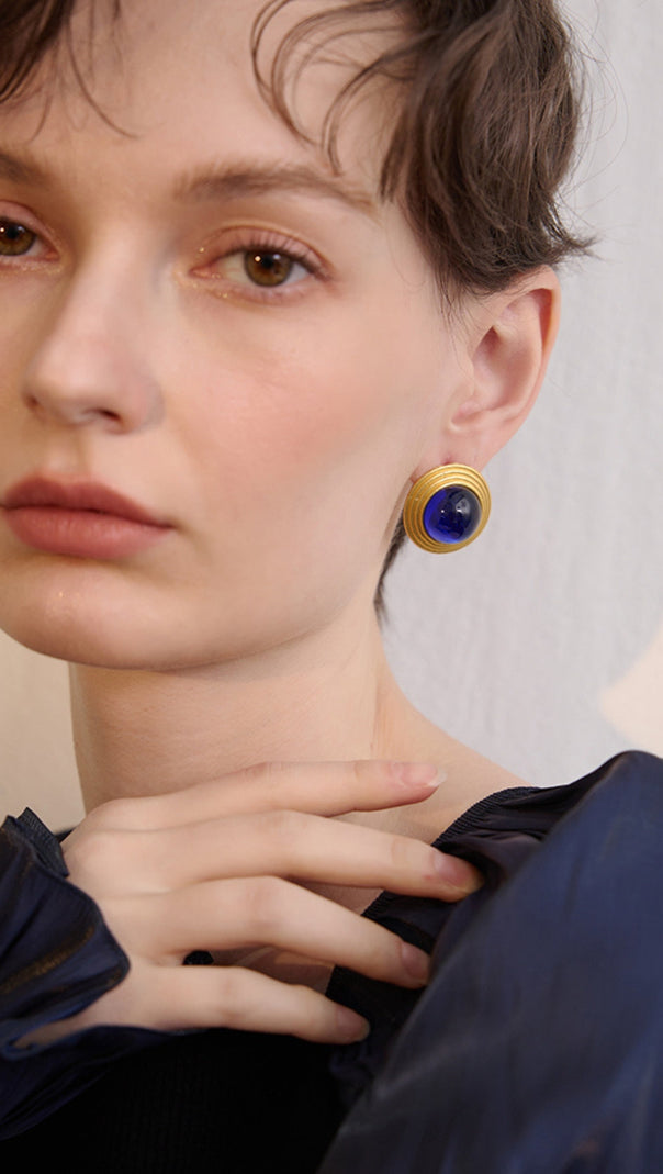 AIIZIE BLUE WESTERN CRYSTAL EARRINGS - product image
