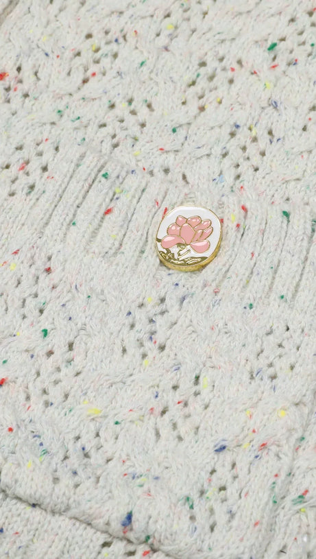 Juliet Chic Floral Knit Button Cardigan - Soft Pink & Versatile for Women
