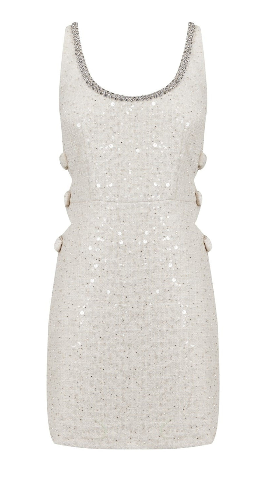 BOUCLE CUT OUT MINI DRESS