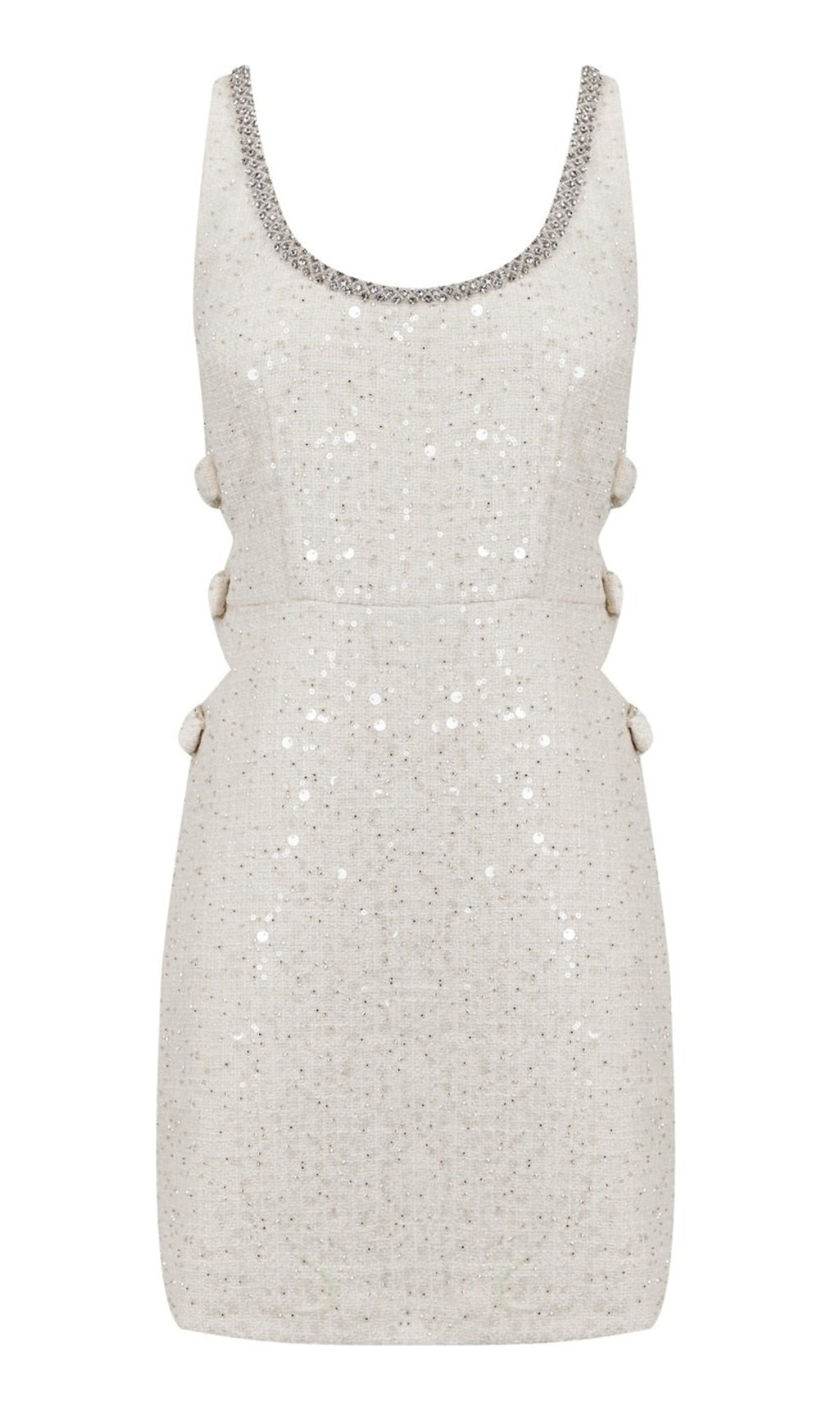 BOUCLE CUT OUT MINI DRESS