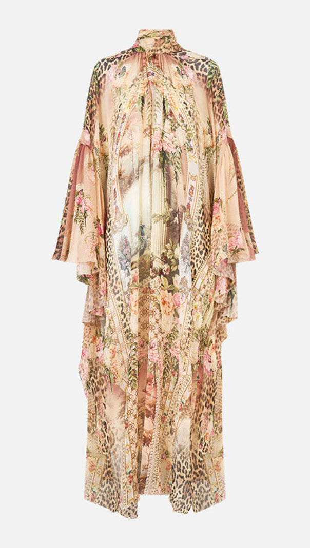 AIIZIE Jetta Exotic Floral & Leopard Print Flowing Maxi Dress - product image