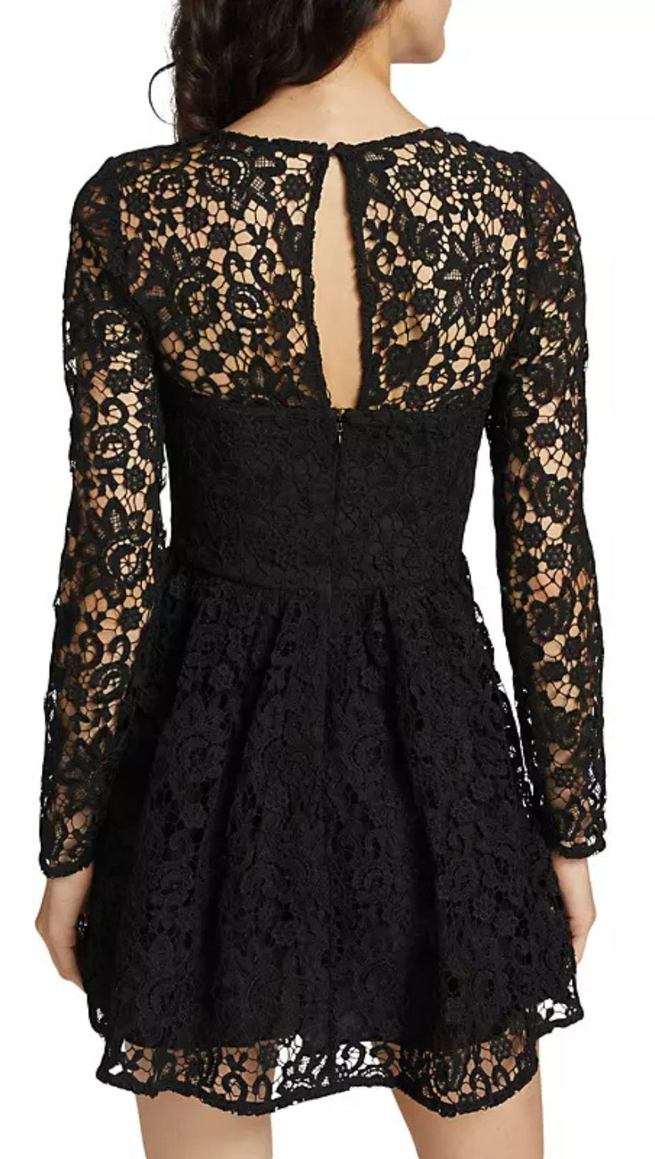 LACE TIE-NECK MINIDRESS