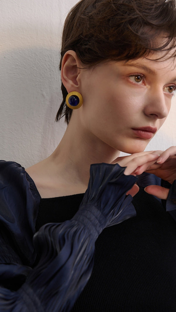 AIIZIE BLUE WESTERN CRYSTAL EARRINGS - product image