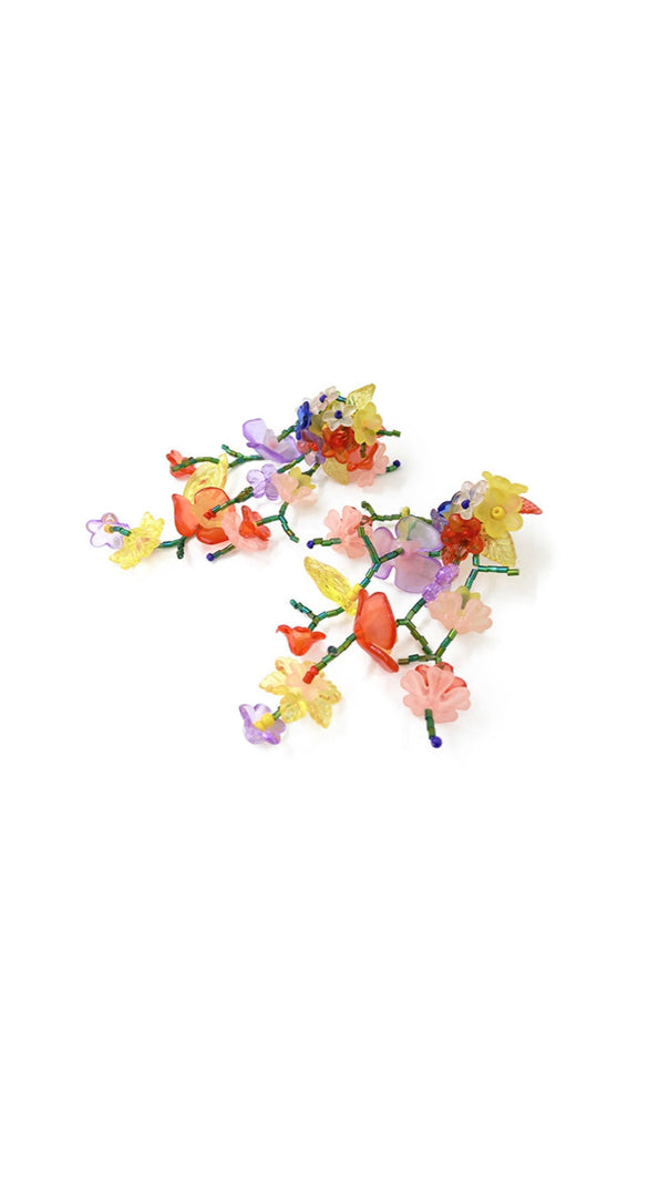 AIIZIE COLORFUL FLOWER ACRYLIC EARRINGS - product image
