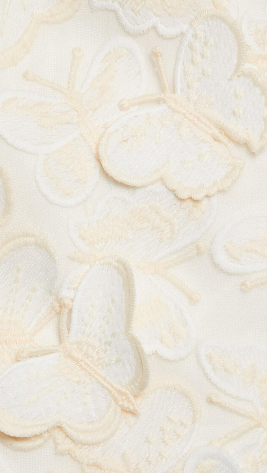 Minikleid mit Schmetterlingsapplikation in Creme