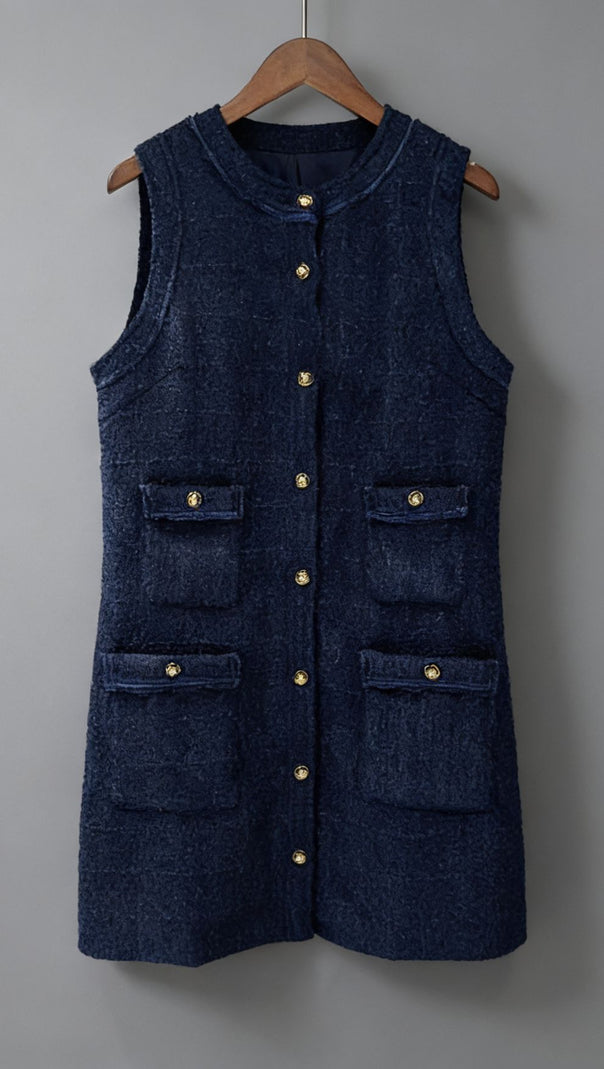 AIIZIE Jolanda Chic Sleeveless Tweed-Effect Mini Dress - product image