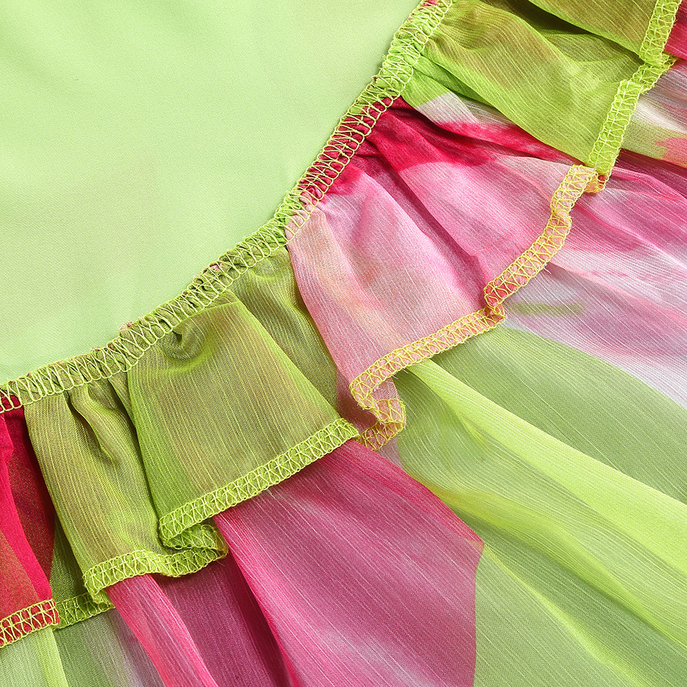 AIIZIE STRAPLESS SILK MAXI DRESS IN LIME ANTHURIUM - product image