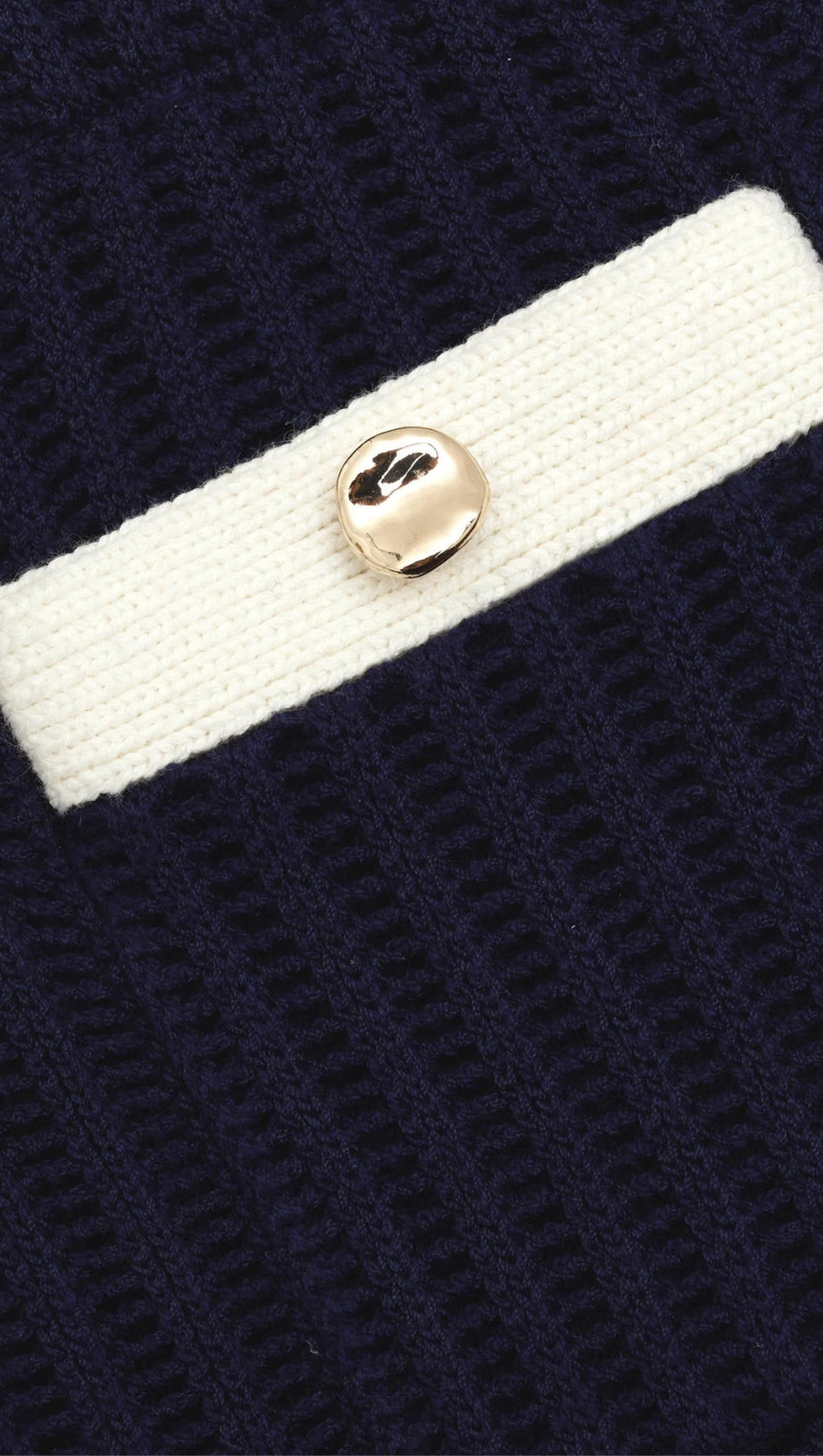 NAVY CROCHET CONTRAST TRIM MINI SKIRT