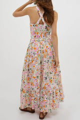 samantha Multicolor Cotton Floral Midi Dress
