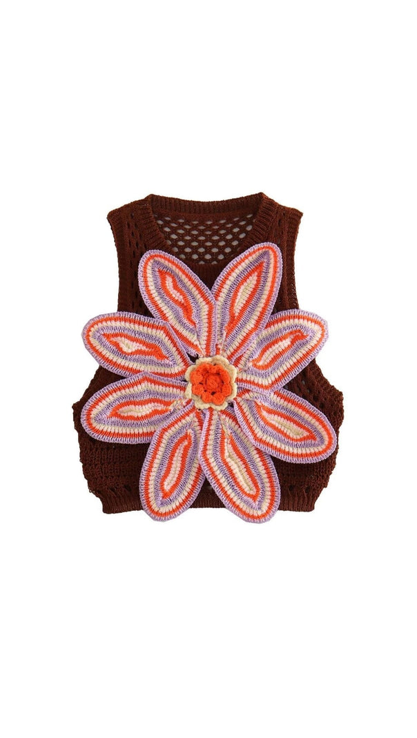 Hosenset aus gemustertem Hohlstrick mit Blumenmuster