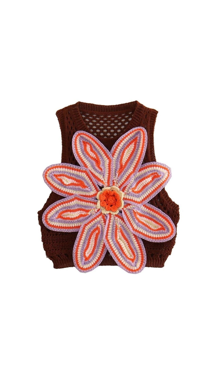 FLORAL HOLLOW KNITTED PANTS SET