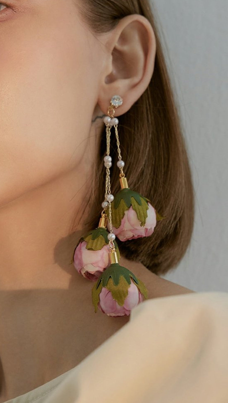 IMITATION ROSE TASSEL EARRINGS