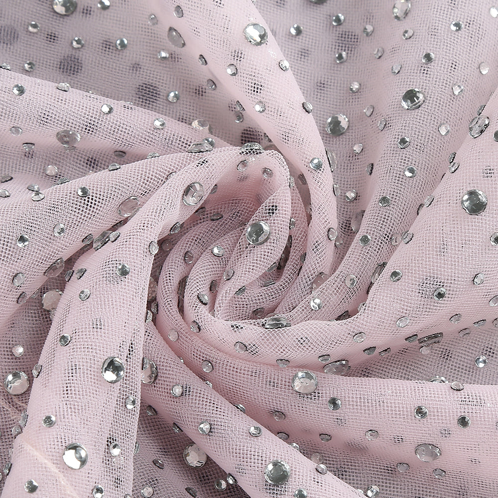 AIIZIE ADORA PINK BRAIDED LEATHER CRYSTAL EMBELLISHMENT MIDI DRESS - product image