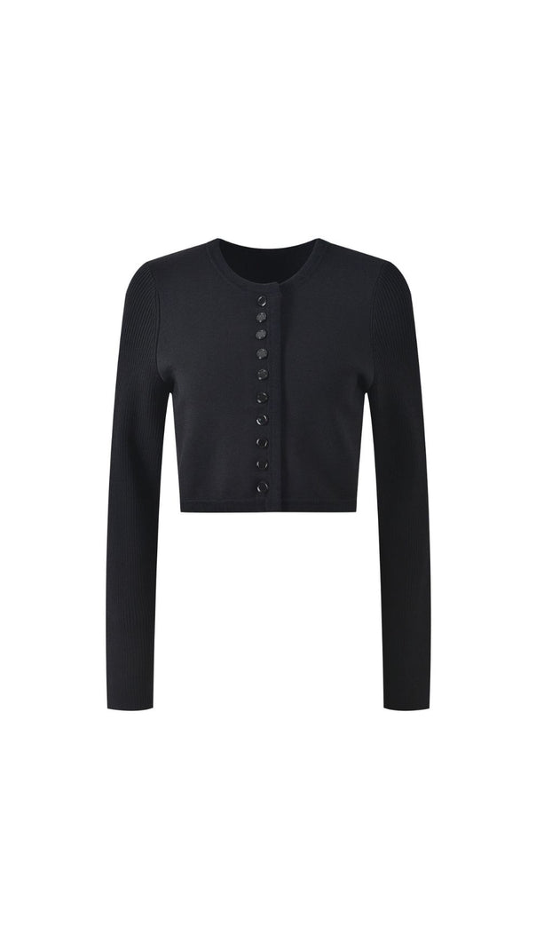 AIIZIE Elegant Women's Cropped Knit Cardigan - Timeless Style & Versatility - product image