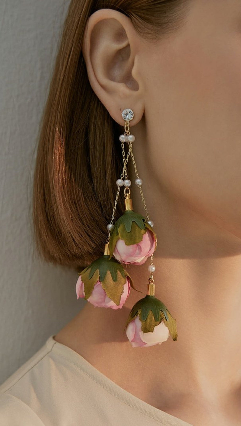 IMITATION ROSE TASSEL EARRINGS