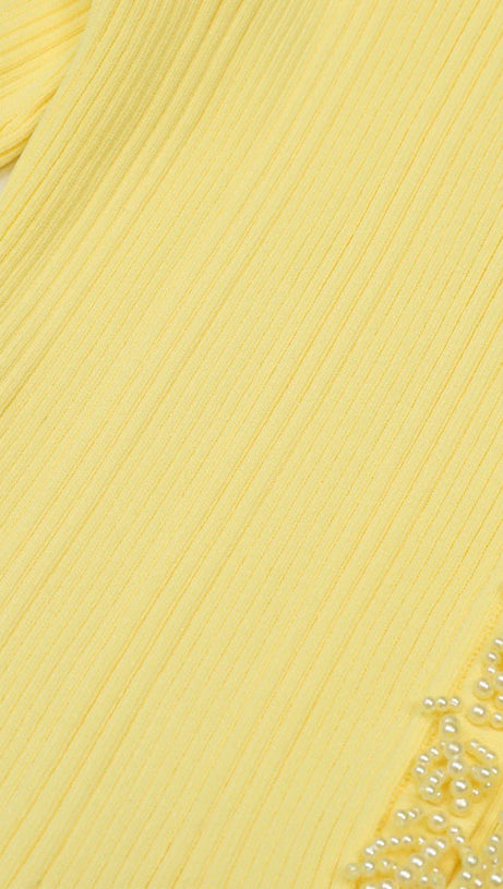 Buttery Yellow Ribbed Knit Cardigan & Mini Skirt Set - Chic 2-Piece Outfit