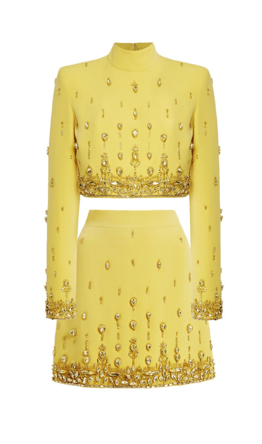 Completo da uomo con cristalli in giallo