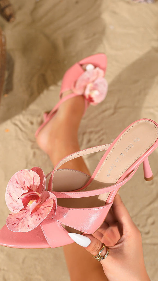 AIIZIE ON FEET & IN LOVE® PINK ORCHID STRAPPY HEELS | HÉCATE COLLECTION - product image
