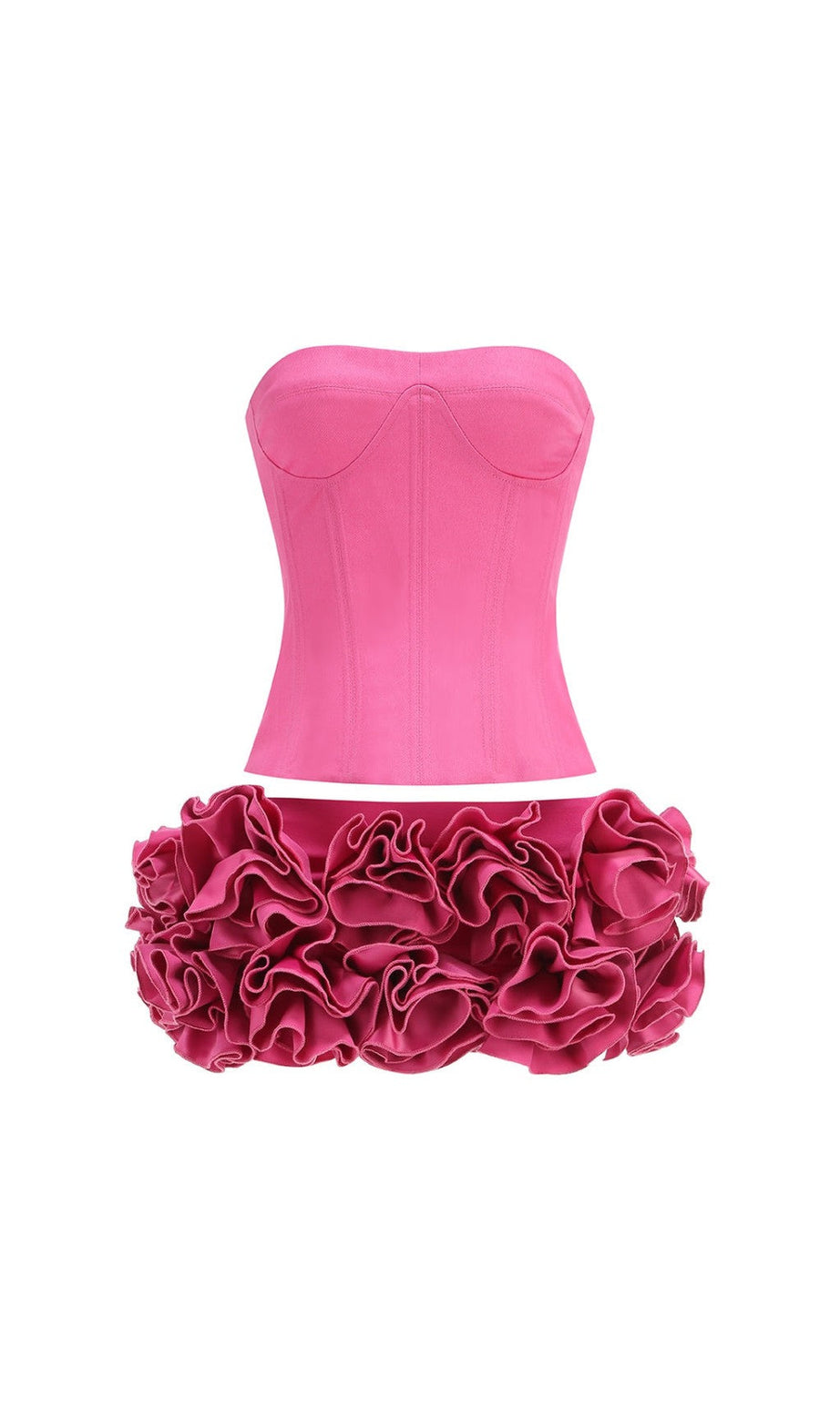 SET DUE PEZZI CON CORSETTO ROSA E FIORI CLEGG