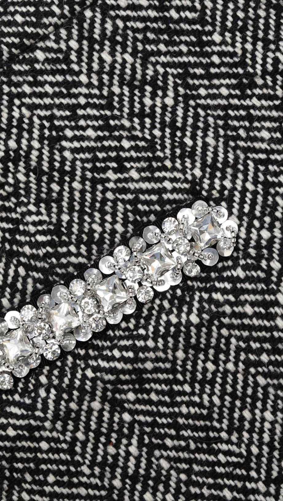 BLACK HERRINGBONE MINI SKIRT