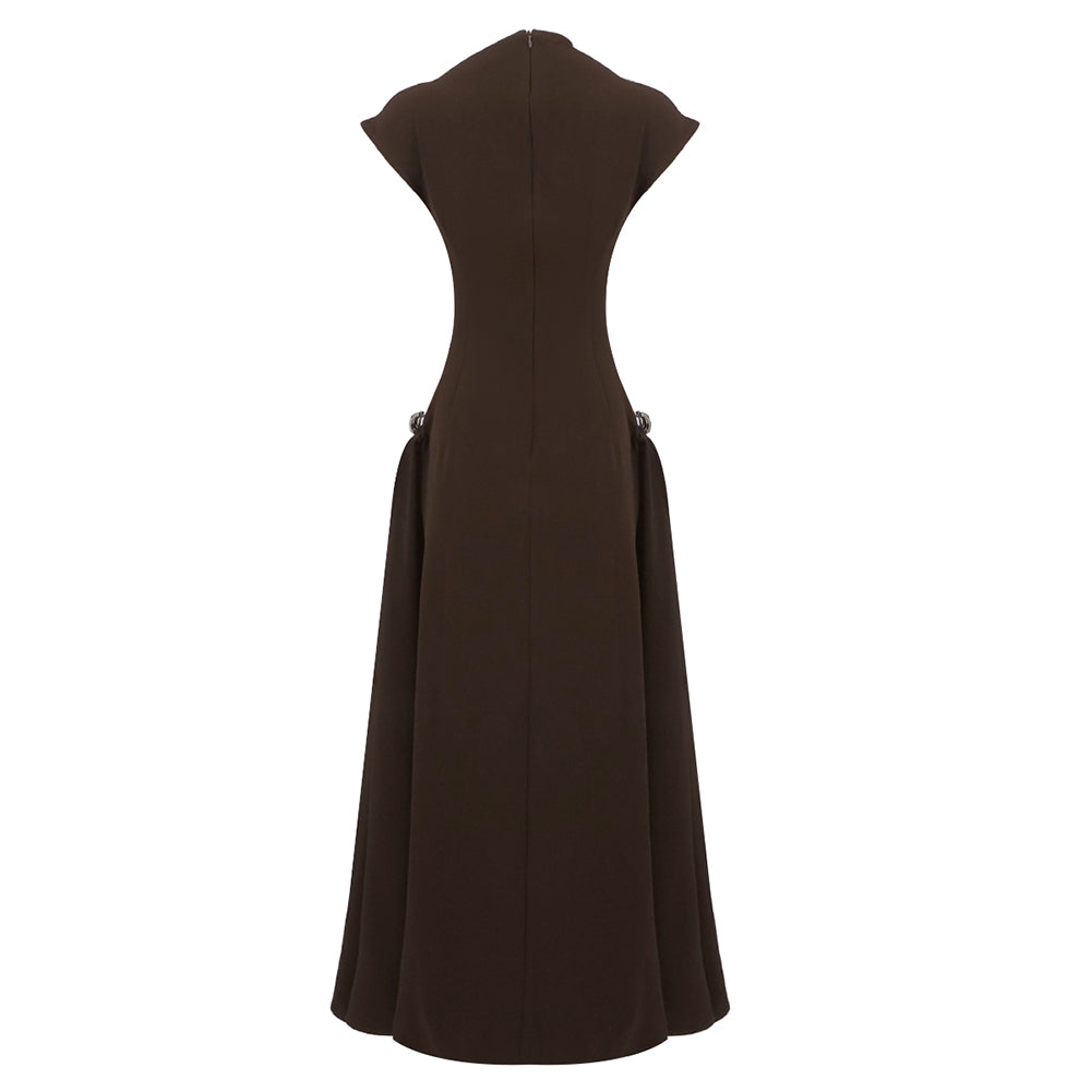 Skater-Maxikleid Kaffee 