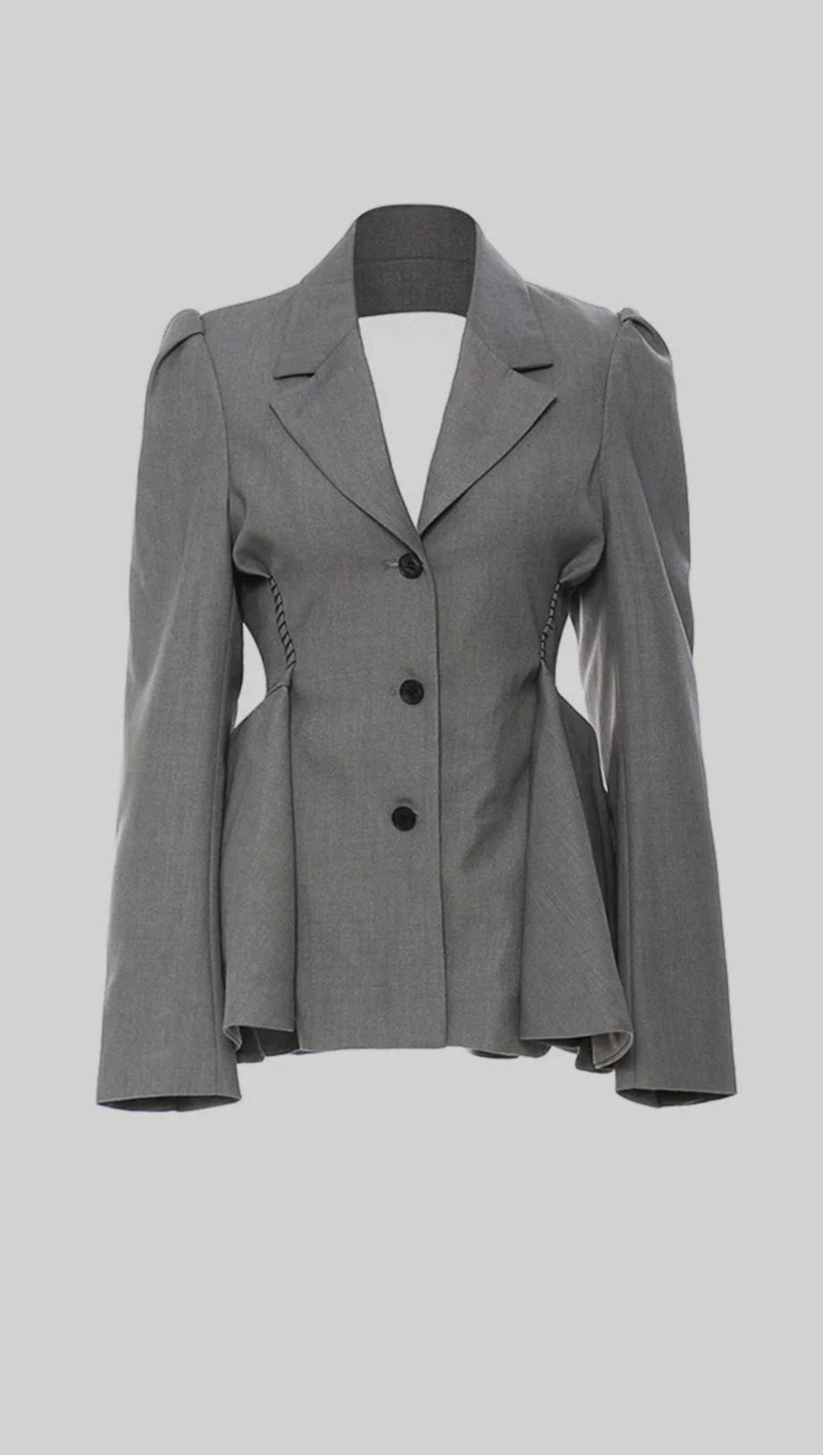 RUFFLE BLAZER WITH BACK CUTOUT