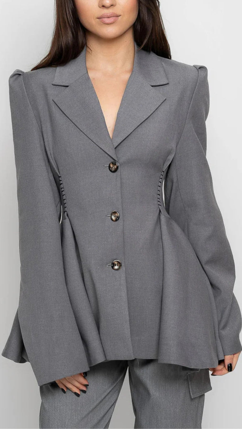 RUFFLE BLAZER WITH BACK CUTOUT