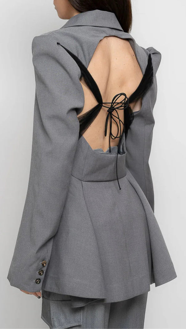 AIIZIE RUFFLE BLAZER WITH BACK CUTOUT - product image