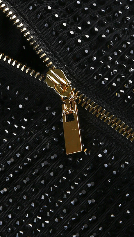 MINI ABITO IN CRÊPE CON TAGLIO FLOREALE