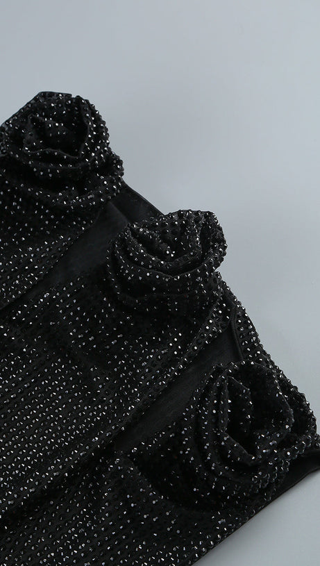 MINI ABITO IN CRÊPE CON TAGLIO FLOREALE