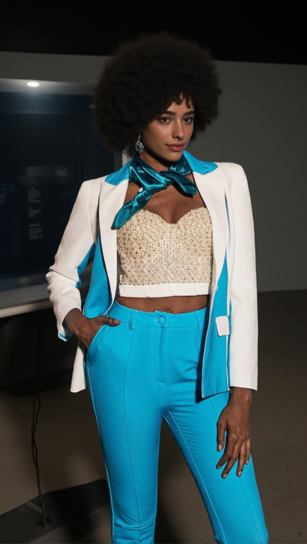 AIIZIE PEARL EMBELLISHED CORSET TOP IN WHITE - product image