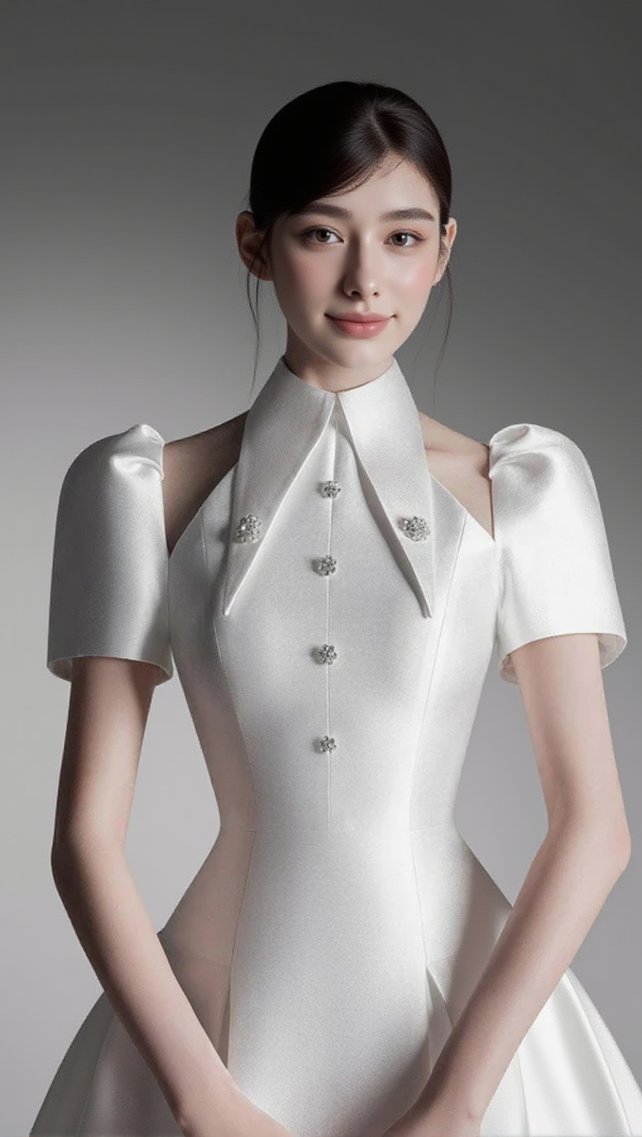 PUFF SLEEVE CUT OUT A-LINE MINI DRESS IN APRICOT