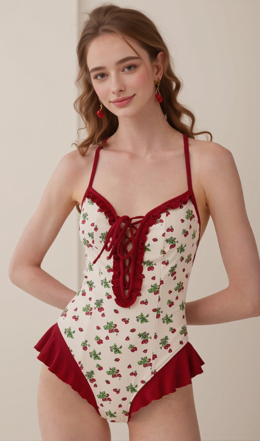 Dandy Strawberries Printed One-Piece Swimsuit
