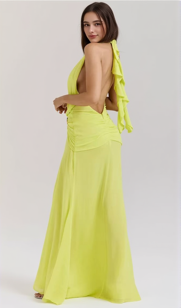 SEXY GODDESS DEEP V BACKLESS HOLIDAY DRESS