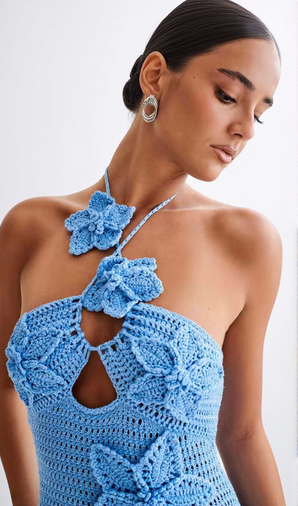 AIIZIE 3D APPLIQUE KNITTED MAXI DRESS - product image