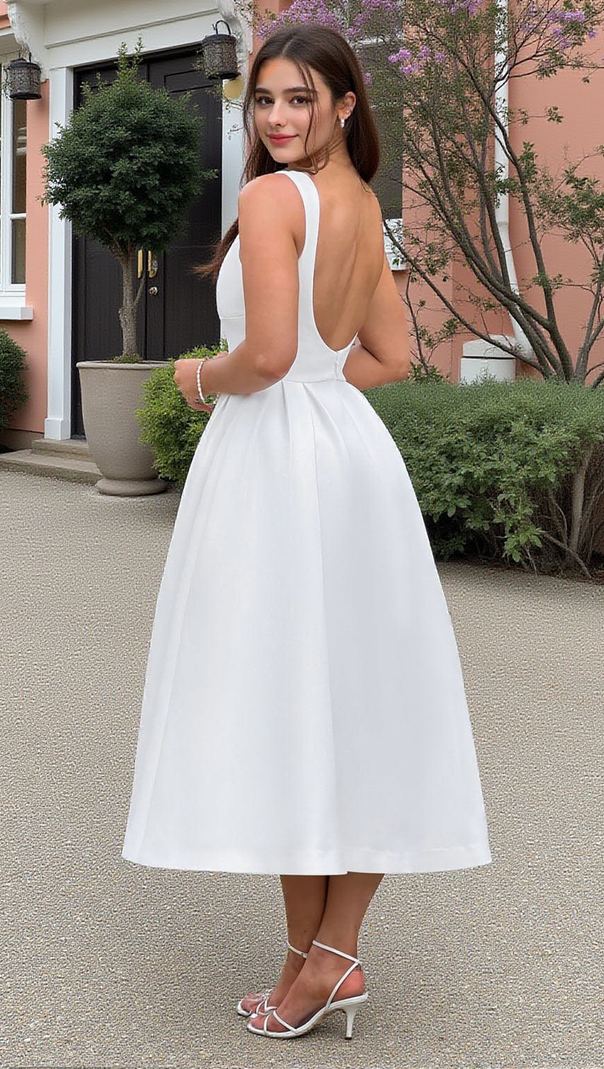 AIIZIE CLARABELLA SLEEVELESS MIDI DRESS IN WHITE - product image