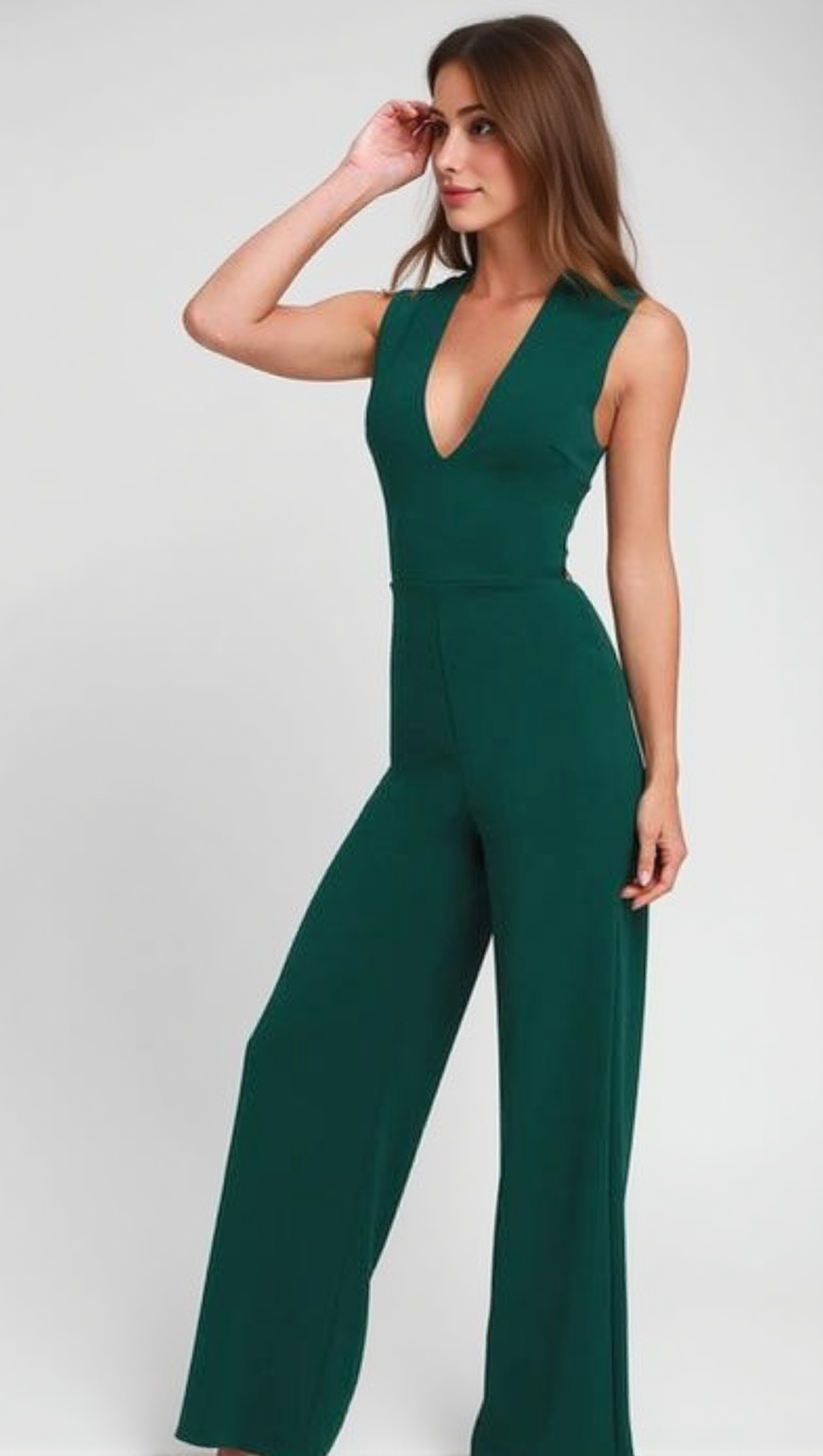 THINKING OUT LOUD HUNTER GREEN BACKLESS JUMPSUIT