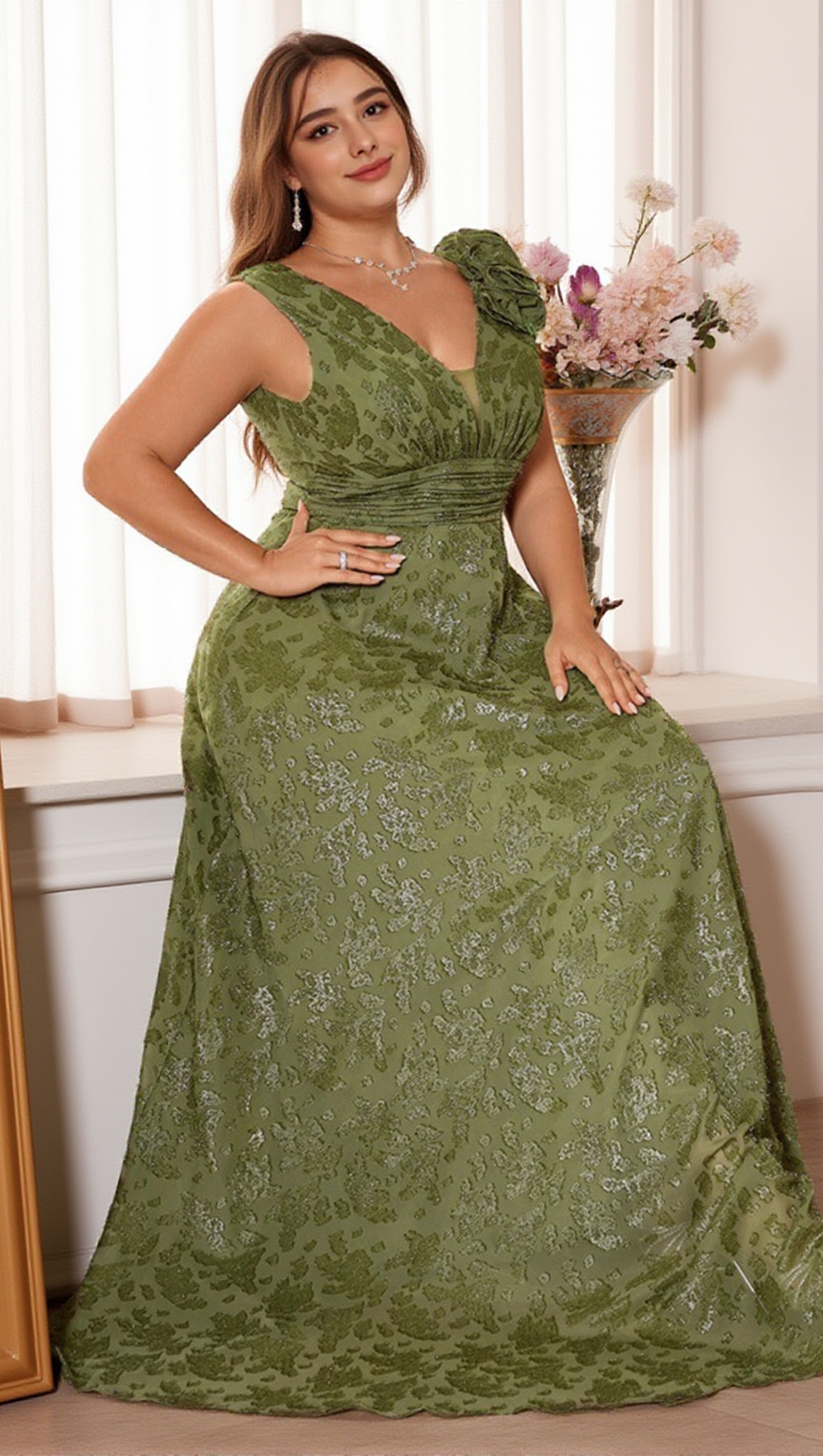 CELESTINE V-NECK MAXI DRESS