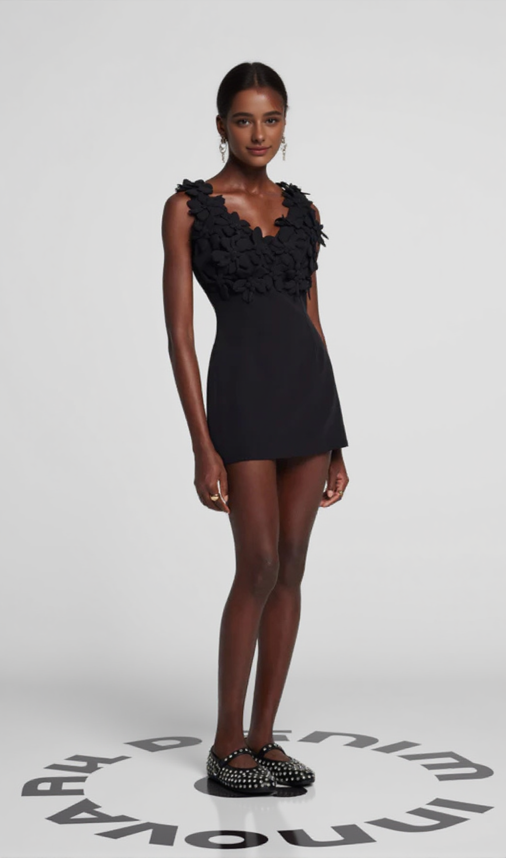 JULIETE FLORAL PLUNGE SLEEVELESS MINI DRESS