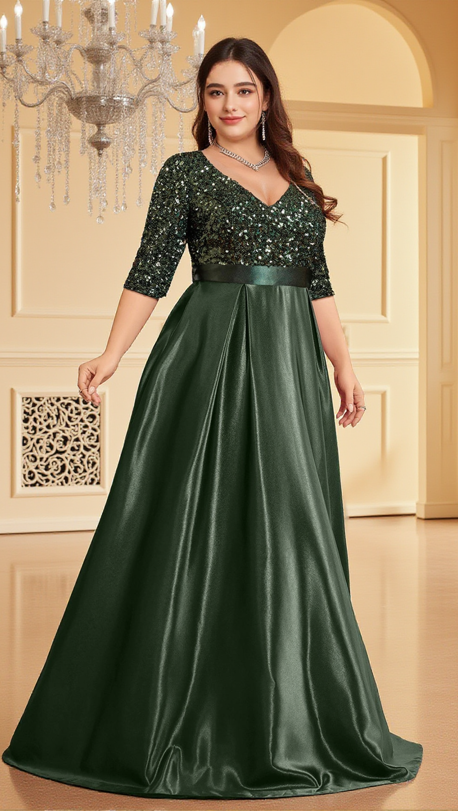 CORALINE V-NECK LONG SLEEVE MAXI DRESS