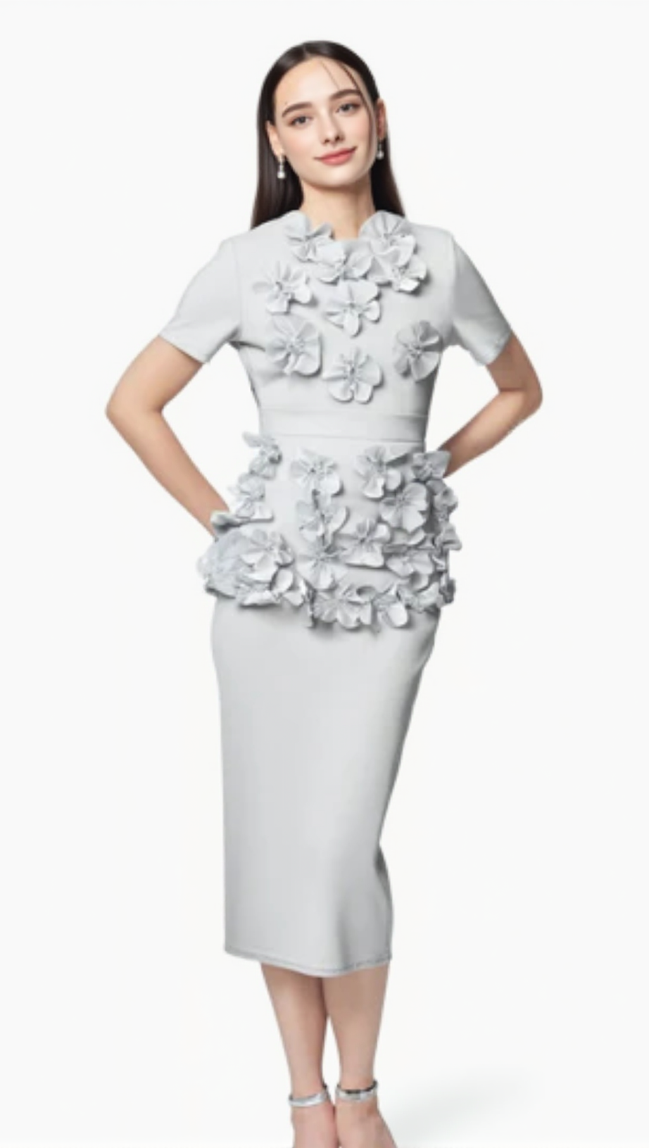 TRISTA FLOWER TWO-PIECE SET IN WHITE